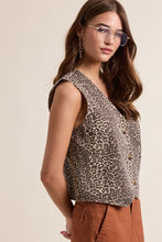 Load image into Gallery viewer, Leopard Denim Vest