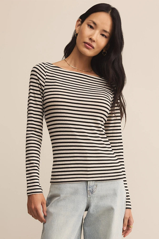 Z Supply Black Pristine Striped Tee