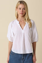 Load image into Gallery viewer, Light Cotton Puff Slv Blouse White