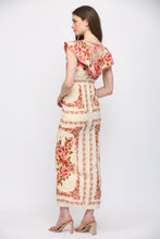 Load image into Gallery viewer, Ivory Multi Floral Print Ruffled Dress