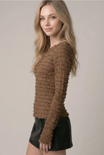 Load image into Gallery viewer, Coffee Textured LS Top