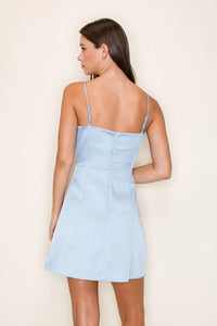 Light Blue Satin Cocktail Dress
