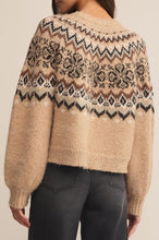 Load image into Gallery viewer, Z Supply Oatmeal Heather Kenaby Fair Isle Sweater