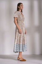 Load image into Gallery viewer, Blue Whimsy Print SS V-Neck Maxi Dress