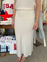 Load image into Gallery viewer, Ivory Satin Bias Cut Midi Skirt