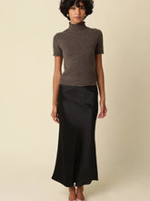 Load image into Gallery viewer, Brown SS Mock Neck Sweater Top