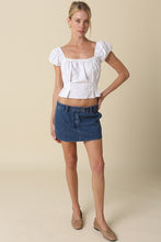 Load image into Gallery viewer, White Square Neck Peplum Top