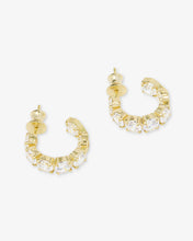 Load image into Gallery viewer, Melinda Maria Oh She Fancy .75 Hoops-Gold/White