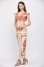 Load image into Gallery viewer, Ivory Multi Floral Print Ruffled Dress