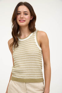 Knit Slvls Sweater Vest Olive