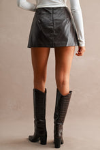 Load image into Gallery viewer, Chocolate Brown Croc Leather Mini Skort