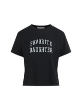 Load image into Gallery viewer, Favorite Daughter Cropped Tee Black/White
