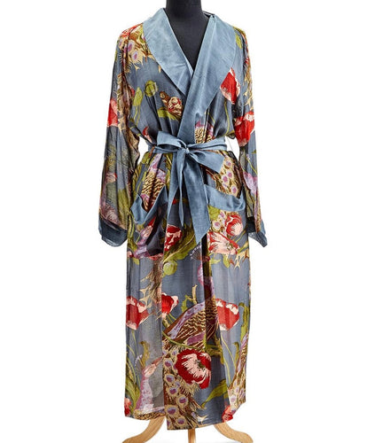 Robe Gown Poppies and Peacocks