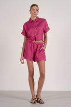 Load image into Gallery viewer, Fuchsia Button Down SS Top + Shorts Set