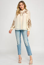 Load image into Gallery viewer, Cream Cutwork Embroidered Woven Blouse
