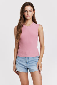 Ribbed Tank Top Soft Cherry