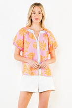 Load image into Gallery viewer, Pink Puff Slv Floral Pattern Top (THML)