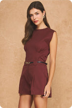 Load image into Gallery viewer, Maroon Pleated Shorts w/ Belt