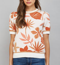Load image into Gallery viewer, Cream Multi Leaf Print SS Sweater
