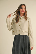 Load image into Gallery viewer, Sand Leather Cropped Jacket