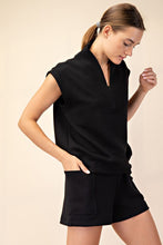Load image into Gallery viewer, Black Modal V-Neck Slvls Top + Short Set