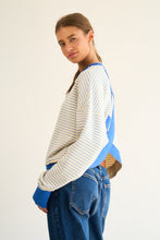 Load image into Gallery viewer, Blue Striped Sweatshirt Top