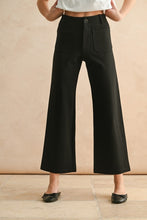 Load image into Gallery viewer, Black Ponte Fabric Crop Dress Pants