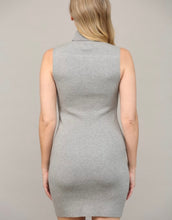 Load image into Gallery viewer, Heather Grey Slvls Turtleneck Sweater Dress