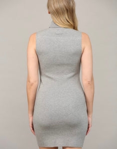 Heather Grey Slvls Turtleneck Sweater Dress