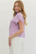 Load image into Gallery viewer, Lavender Mock Neck Slvls Sweater Top