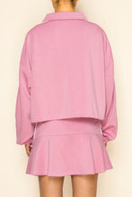 Load image into Gallery viewer, Pink/Cream Scuba Jacket + Skort Set