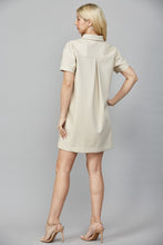 Load image into Gallery viewer, Ecru Front Pocket Button Down Leather Dress