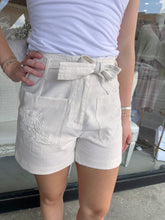 Load image into Gallery viewer, Birch Embroidered Linen Shorts w/ Belt