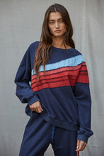Load image into Gallery viewer, Navy/Red/Blue Sweatshirt + Jogger Set