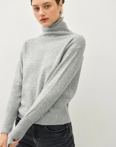 Heather Grey Turtleneck Sweater