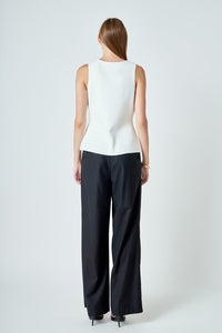 Cream Gold Button Knit Vest