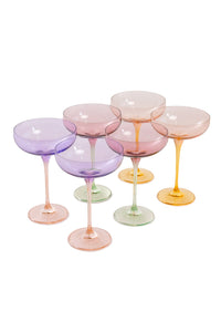 Estelle Colorblock Champagne Coupe Set of 6