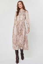 Load image into Gallery viewer, Blush Pink Multi Pleated LS Belted Dress