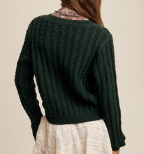 Load image into Gallery viewer, Hunter Green Classic V-Neck Sweater