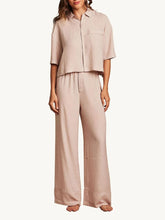 Load image into Gallery viewer, Barefoot Dreams Feather Washed Satin Jacquard Wide Leg Pants