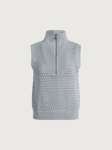 Varley Bains Half Zip Tank-Plein Blue