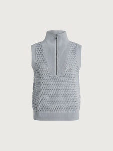 Varley Bains Half Zip Tank-Plein Blue