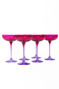Estelle Colorblock Champagne Coupe Set of 6
