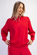 Load image into Gallery viewer, Red/Cream Piping Polo Top w/ Pants Set
