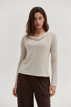 Load image into Gallery viewer, Eggshell Cowl Neck LS Knit Top