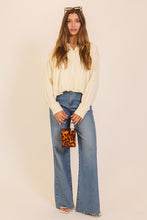 Load image into Gallery viewer, Bubble Hem LS Top Cream