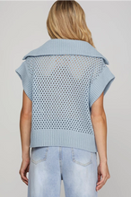 Load image into Gallery viewer, Light Blue Collared Half Zip