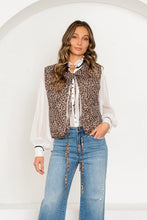 Load image into Gallery viewer, Brown Leopard Print Tie Frnt Vest