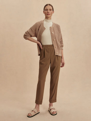 Varley Alana Slim Tapered Cuff Pant 27-Taupe Stone