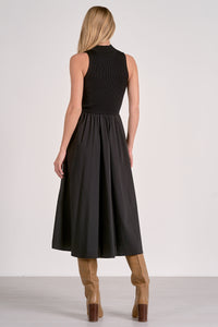 Black Mock Neck Slvls Maxi Dress